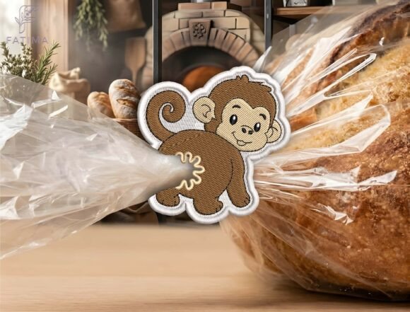 Download Cute Monkey Bag Tie Embroidery Design - Embroidery design Collection