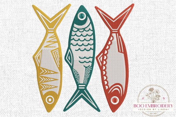 Download Folk Fish Embroidery Design, Sea Animal - Embroidery design Collection