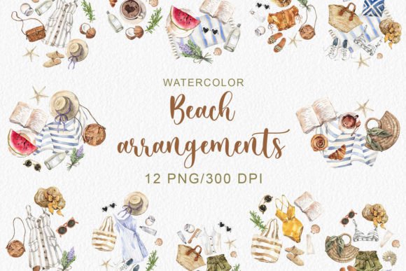 Download Watercolor Summer Fashion Arrangements - Arrangements Collection